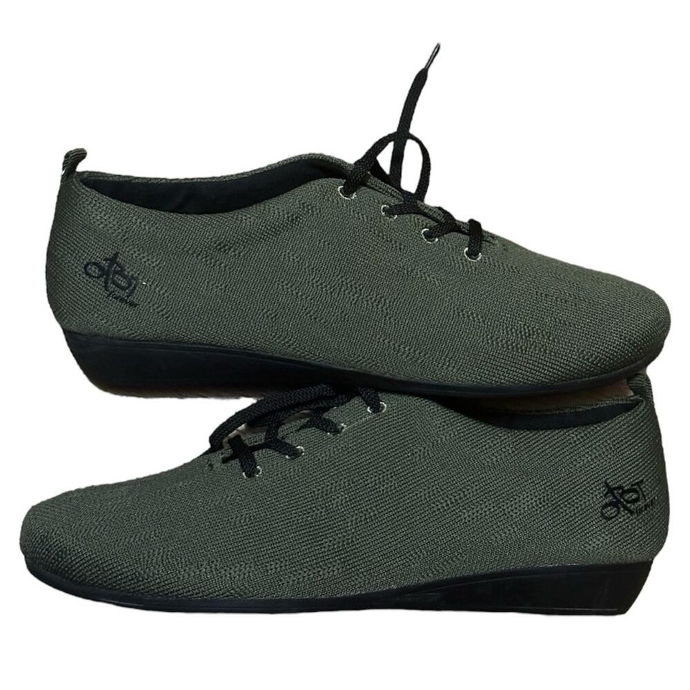New! Wilna OTBT Green Lace Up Vegan Knit Oxford Dress Shoes/Sneakers Wedge Heel